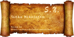 Sutka Nikoletta névjegykártya